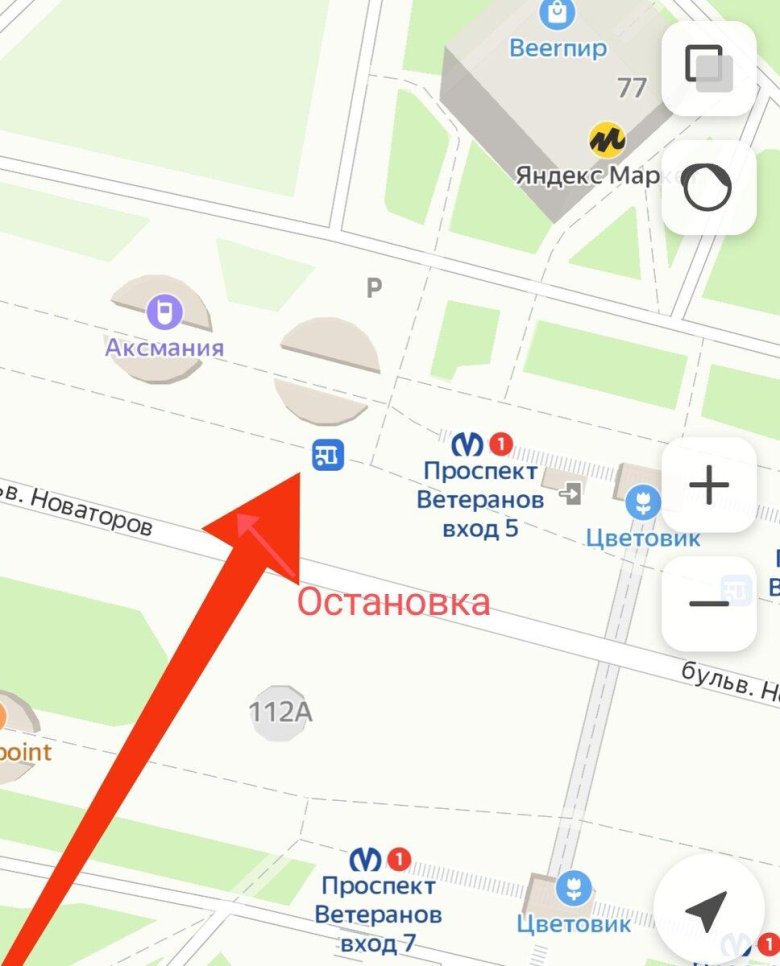 Станция метро проспект ветеранов выходы