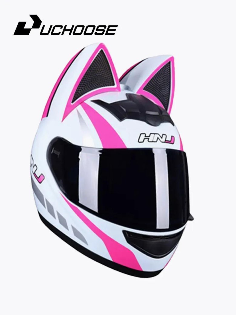 Мотошлем с ушками женский