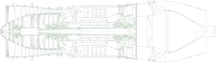 Чертеж реактивного двигателя