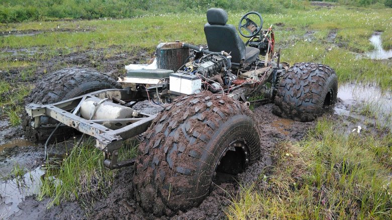 Самодельный вездеход на шинах низкого давления