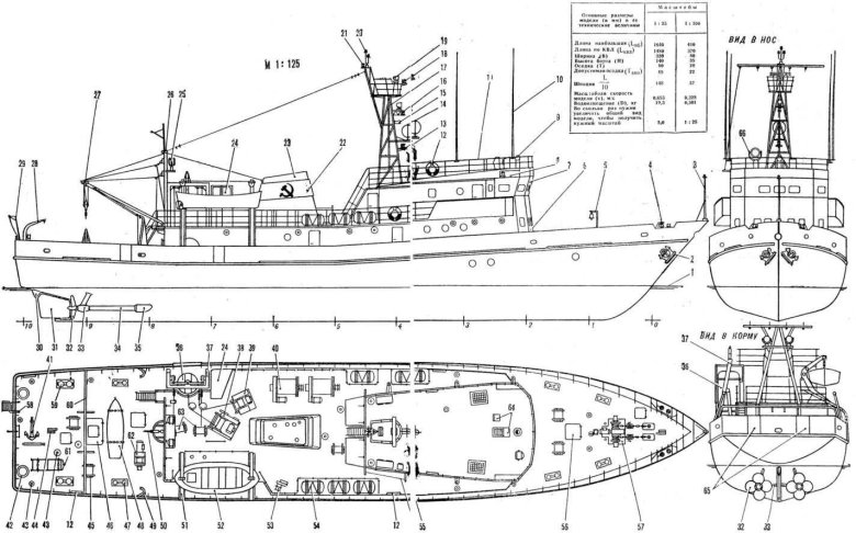 Малый рыболовный сейнер мрс 150 чертеж