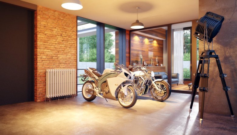Мотоцикл в интерьере