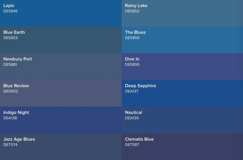 Blue color palette