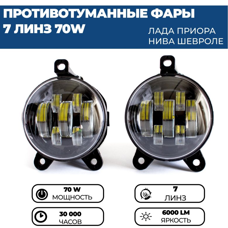 Противотуманные лед фары нива шевроле