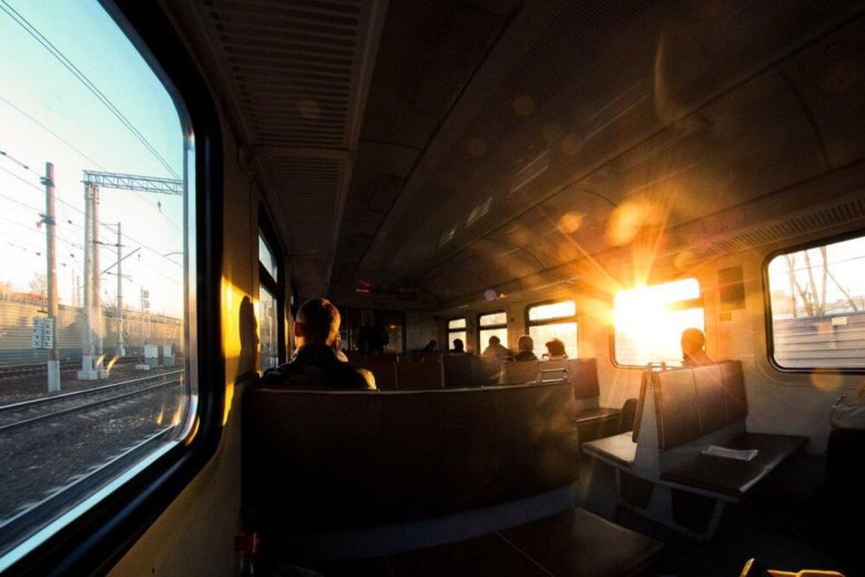 Красивый вид из поезда