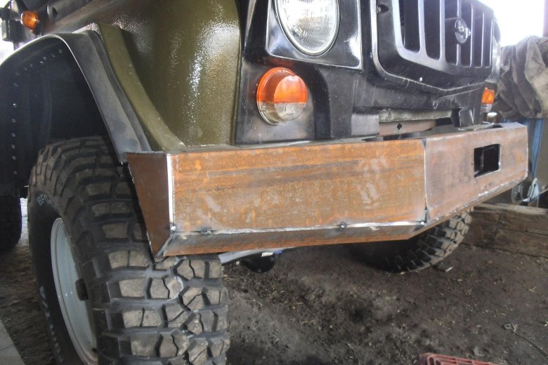 Передний бампер на уаз хантер из швеллера