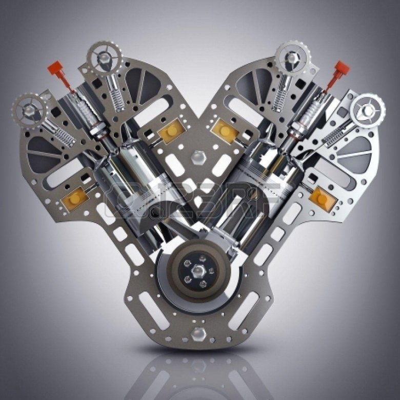 В образный двигатель