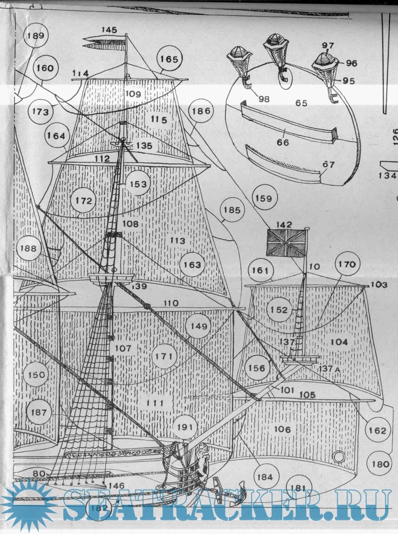 Бегучий такелаж парусного корабля схема