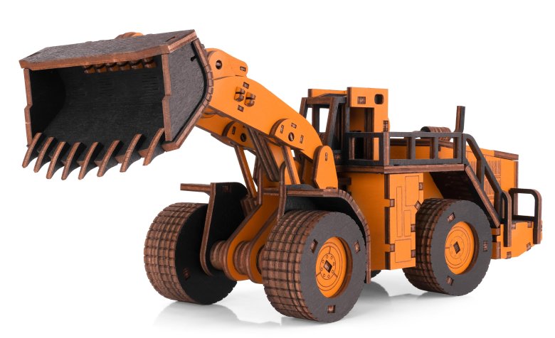 Деревянный конструктор погрузчик