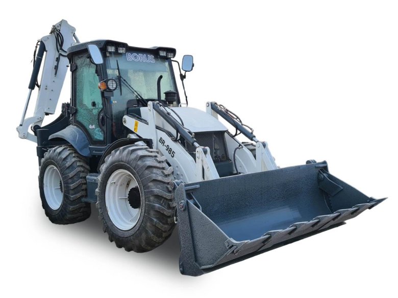 Равноколесный экскаватор погрузчик