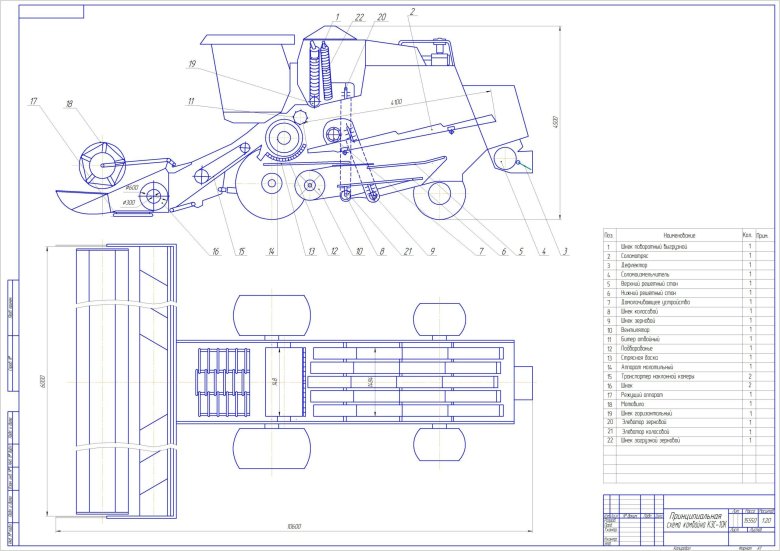 Технологическая схема комбайна acros-530