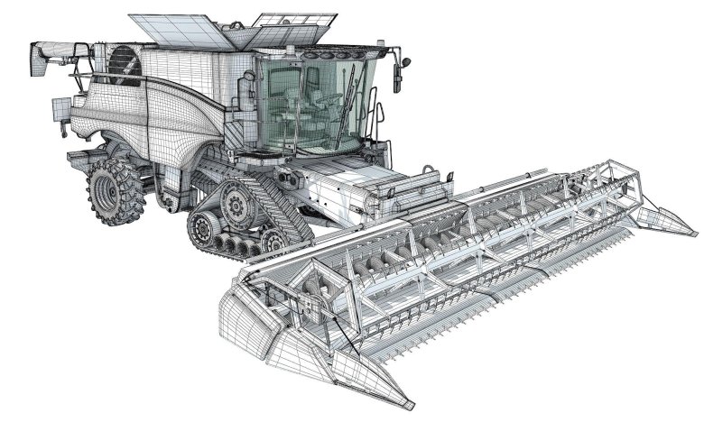 Комбайн 3d модель