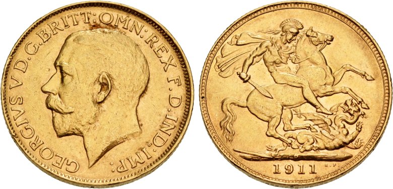 Соверен георг 5 золото 1911