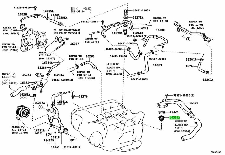 Система охлаждения тойота estima дизель 2.2
