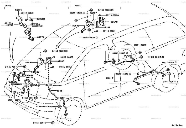 Вакуумная система тойота эстима 1992г