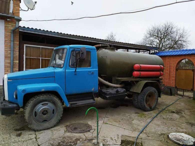 Газ 3307 ассенизатор синей бочки