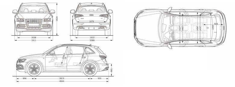 Габариты ауди q3 2014