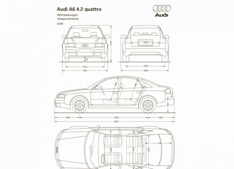 Габаритные размеры ауди а6 с5