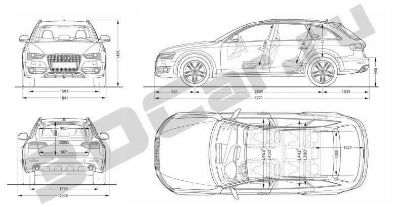 Audi a6 allroad габариты