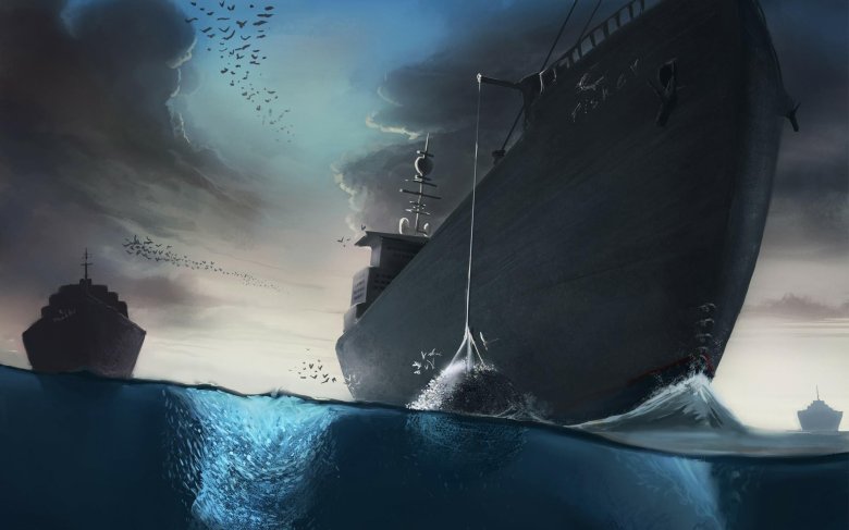 Корабли в море