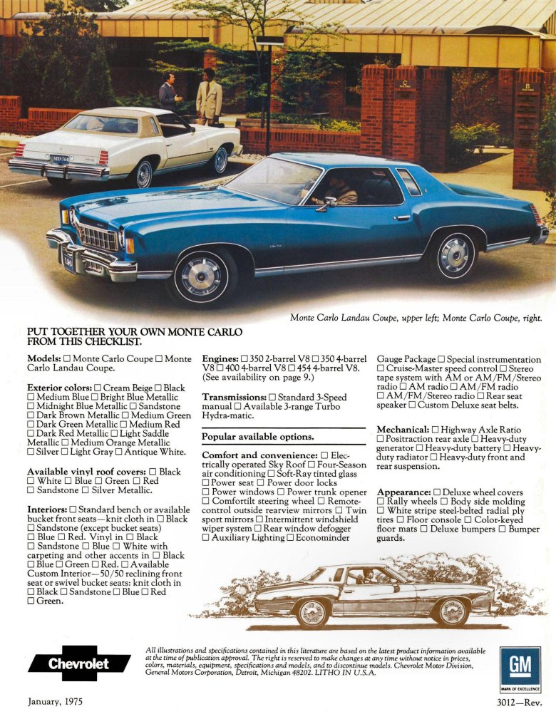 1978 chevrolet monte carlo brochure