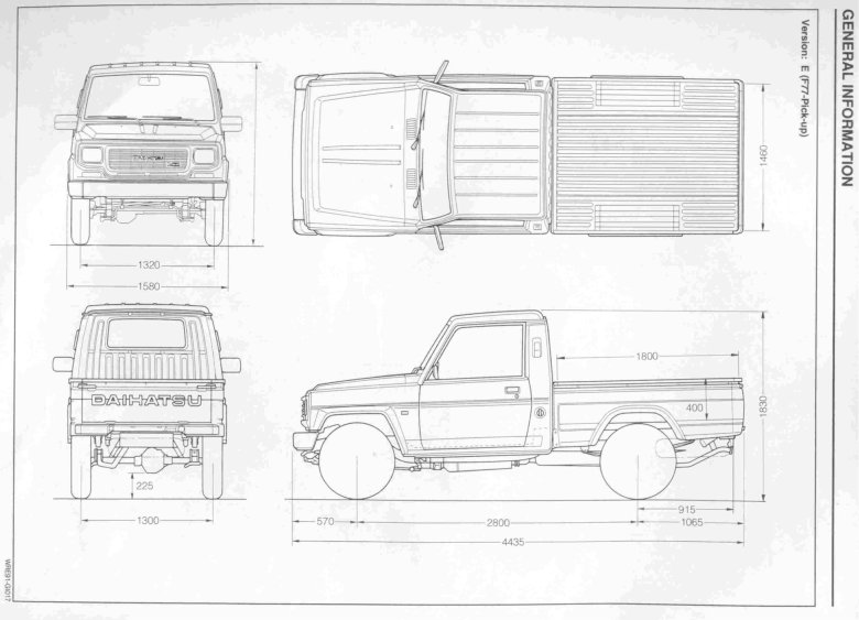 Toyota land cruiser 70 pickup габариты