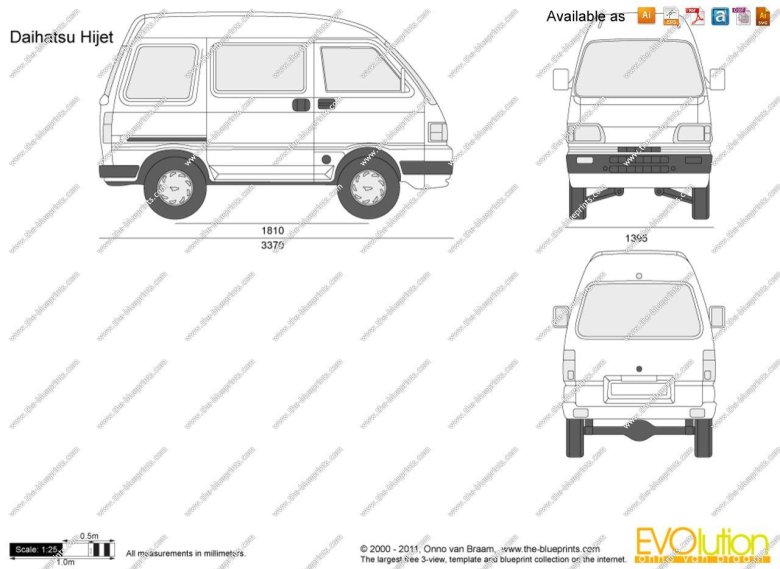 Daihatsu hijet размеры салона