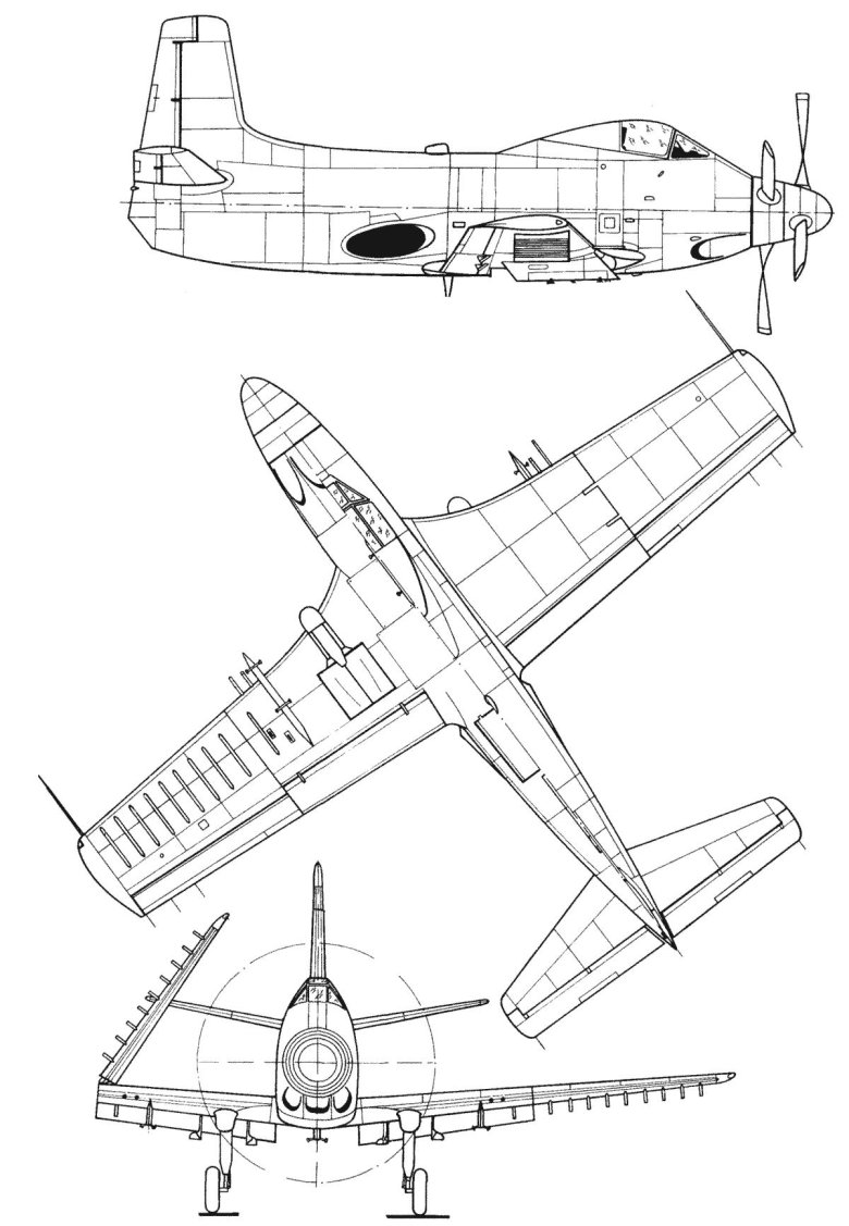 Палубный штурмовик douglas a2d-1 skyshark