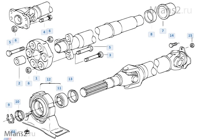 Карданный вал bmw e36 схема