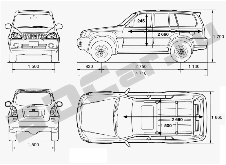 Габариты паджеро 4