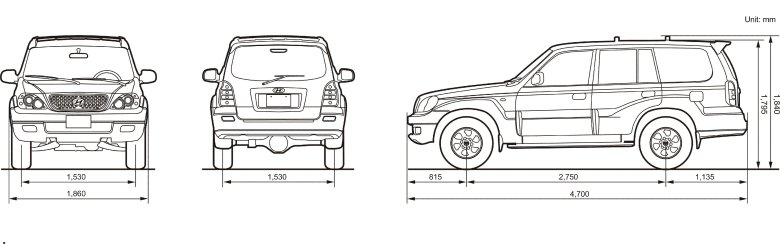 Габариты хендай терракан