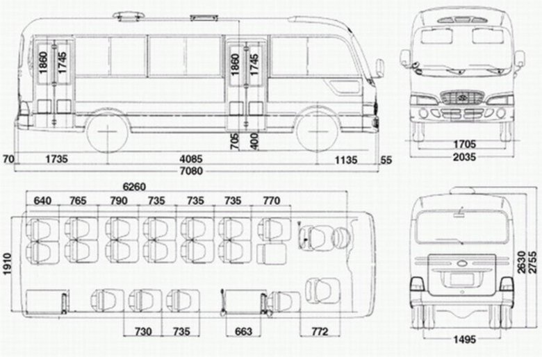 Hyundai county габариты