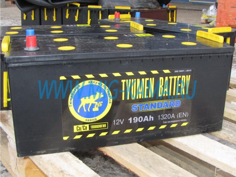 Аккумулятор тюмень standart 6ст-190l росс.конус