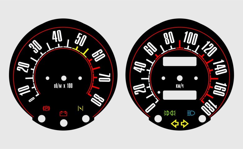 Накладки шкалы спидометра ваз 2106