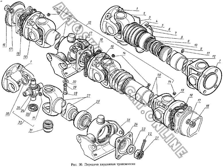 Карданная передача газ 3309 чертеж