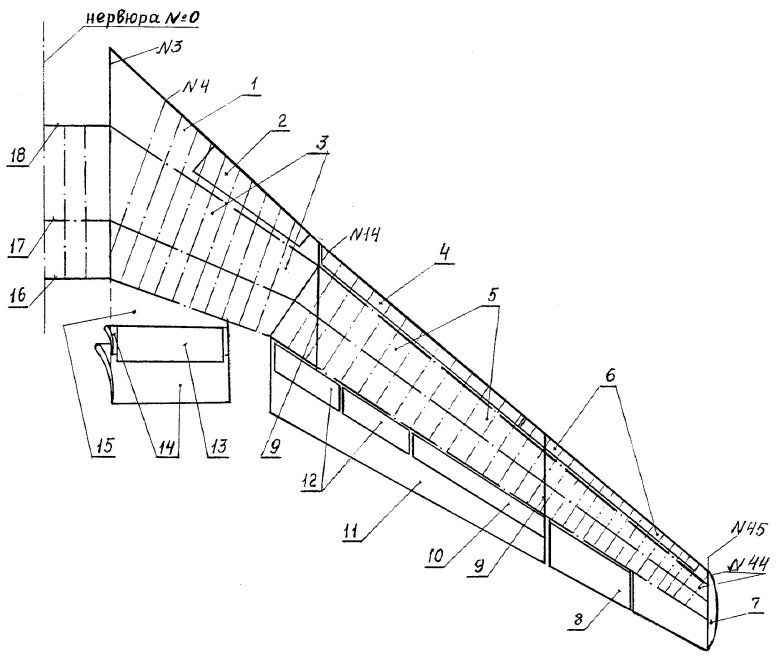 Конструкция крыла самолета ту 154