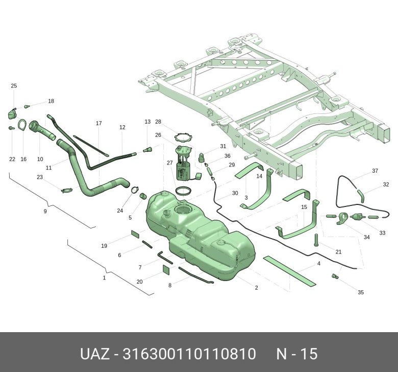 Уаз патриот профи топливный бак