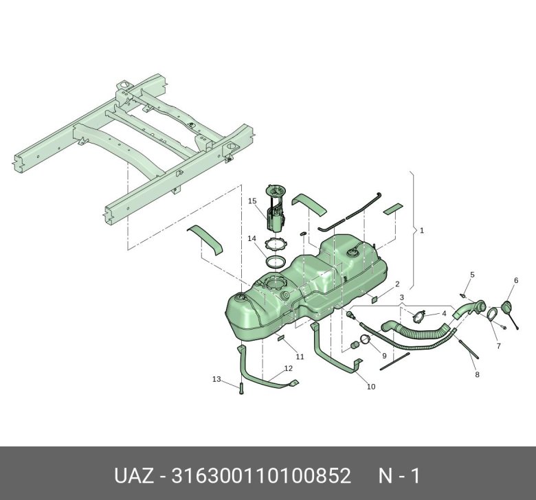 Бак топливный уаз профи горловина система