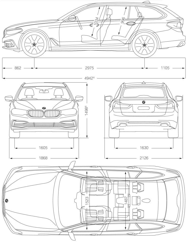 Габариты багажника bmw 5 g30