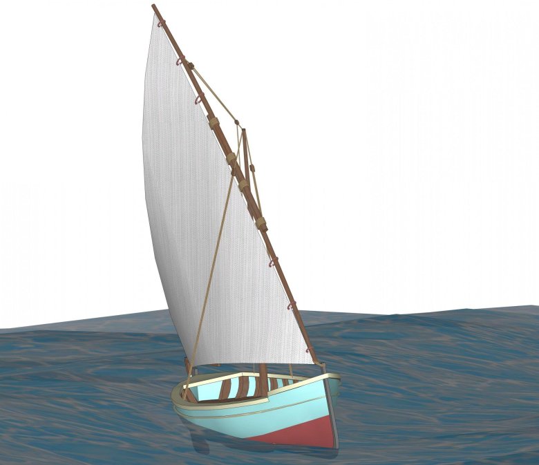 Лодка с парусами