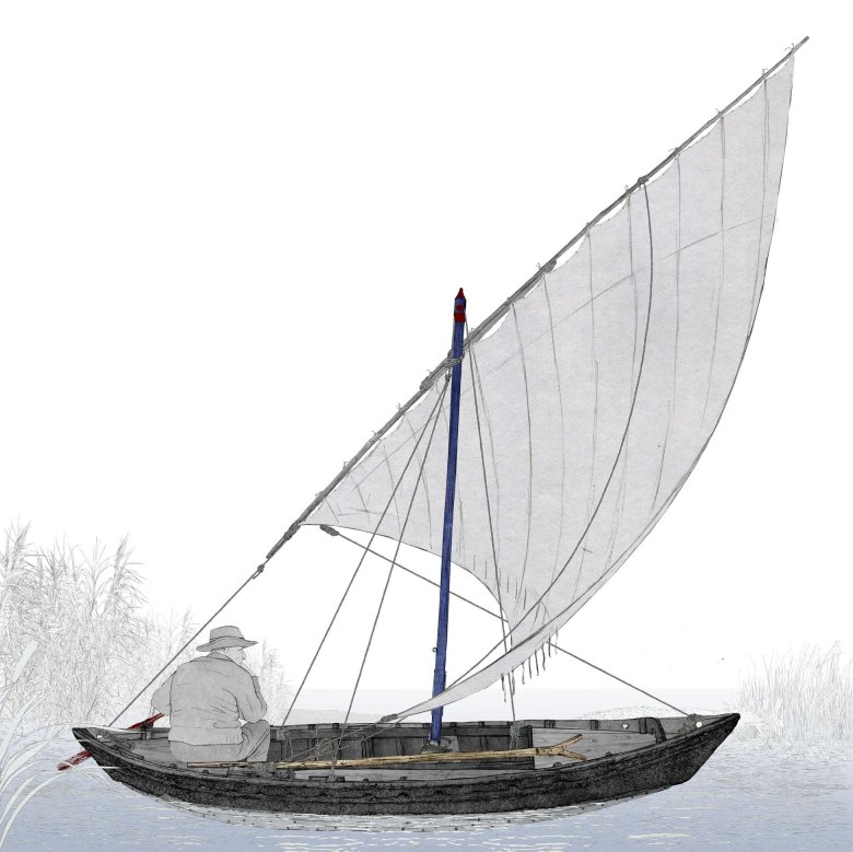 Лодка с парусами