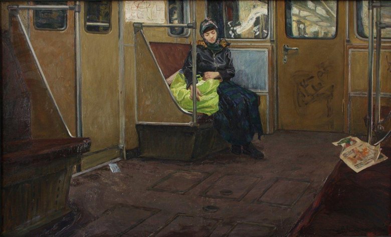 В метро\ . картина дмитрия жилинского