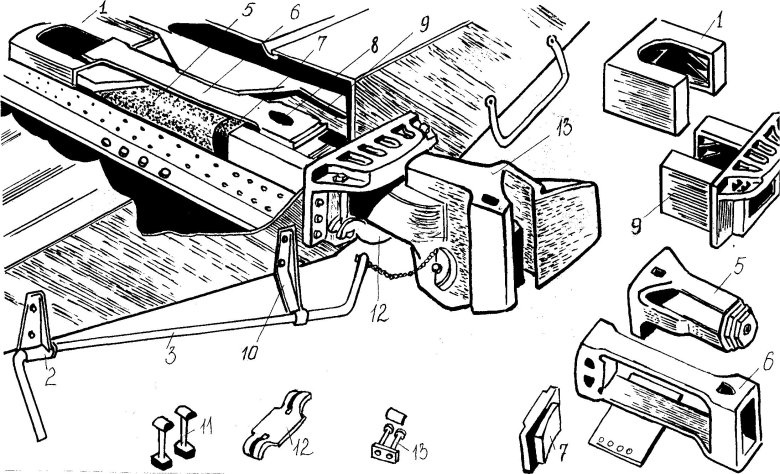 Устройство автосцепного устройства са-3