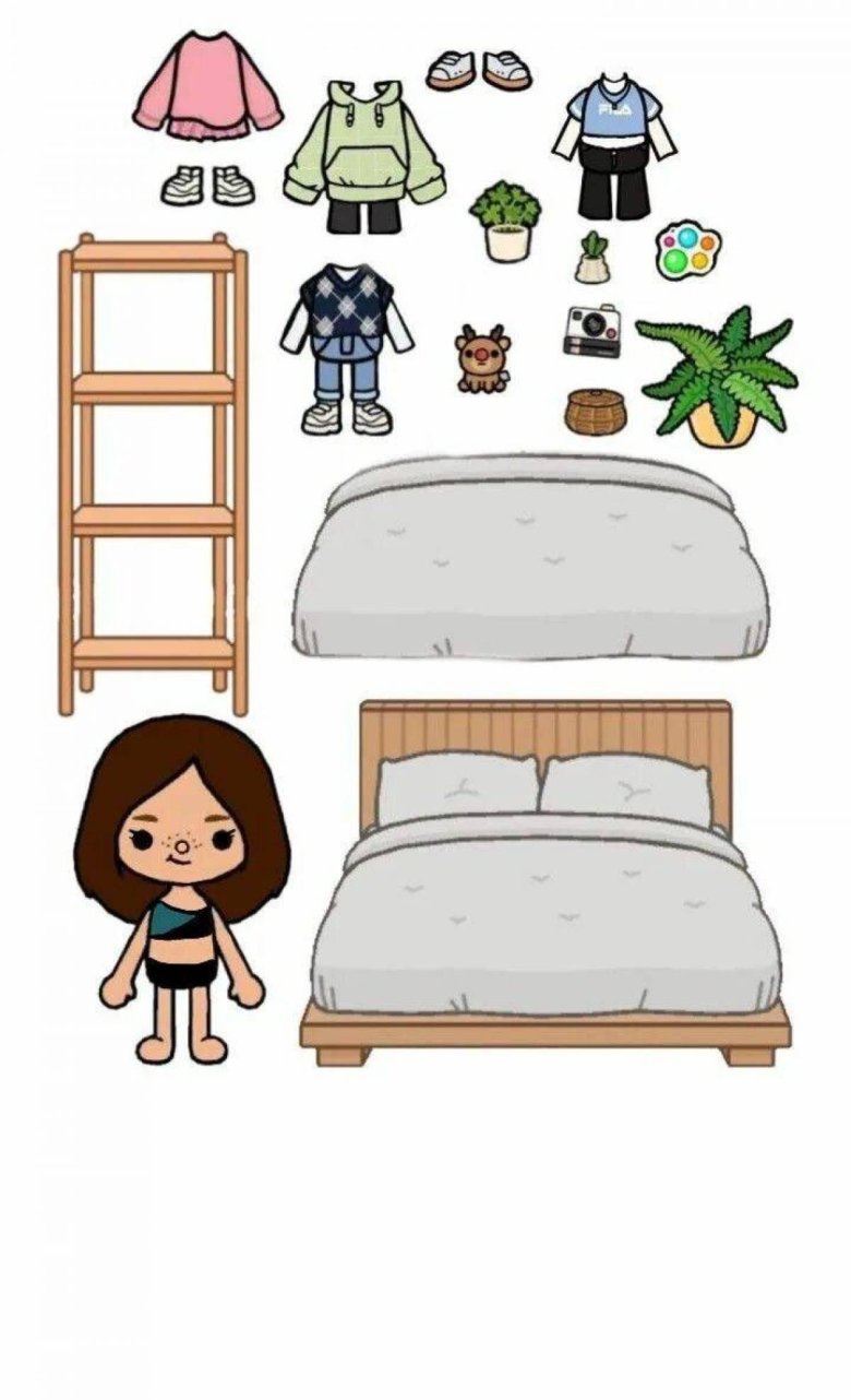 Тока бока бумажная кукла