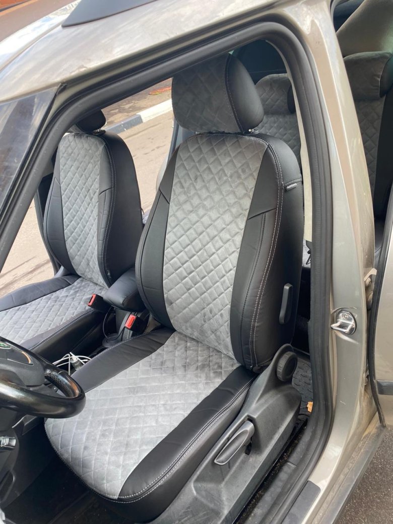 Чехлы автопилот серая алькантара ромб