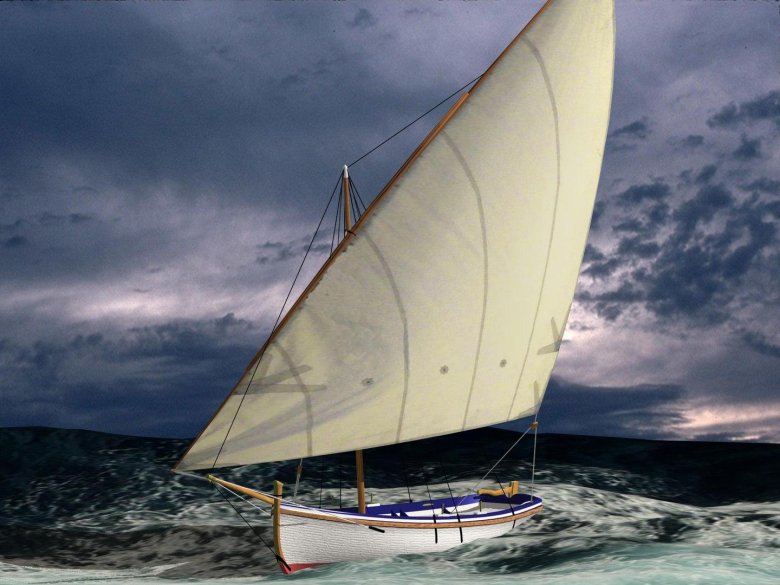 Рыбацкая парусная лодка