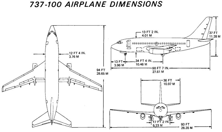 Чертеж самолета боинг 737