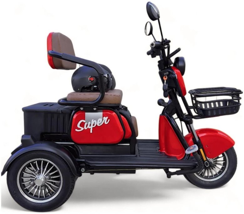 Электрический трицикл rutrike бумеранг красный