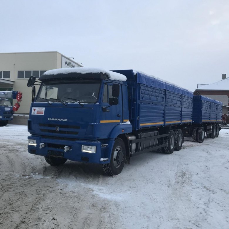 Камаз 65117 зерновоз с прицепом