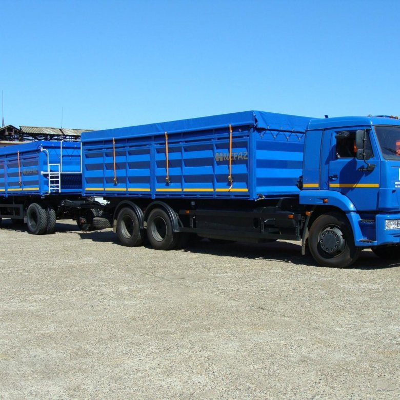 Камаз 65117 бортовой с прицепом